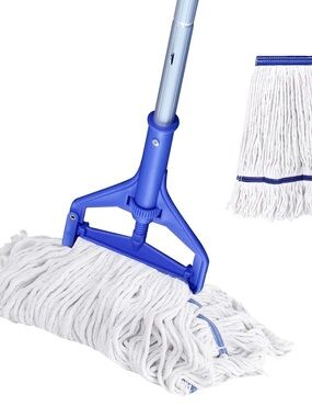 Blue Handle White Cotton Mop